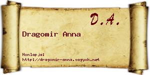 Dragomir Anna névjegykártya